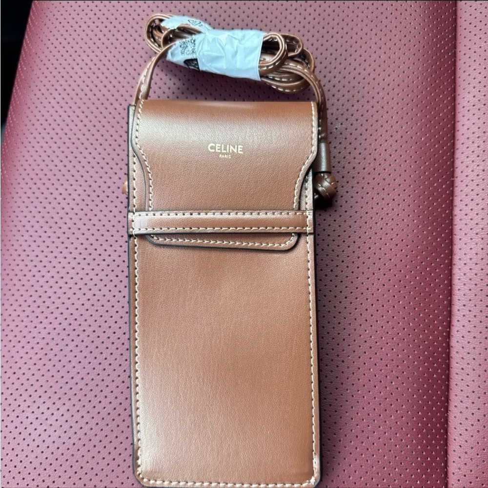 Celine Brown Leather Glasses Case